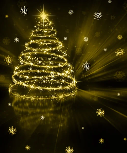 Christmas gold tree — Stock Photo, Image