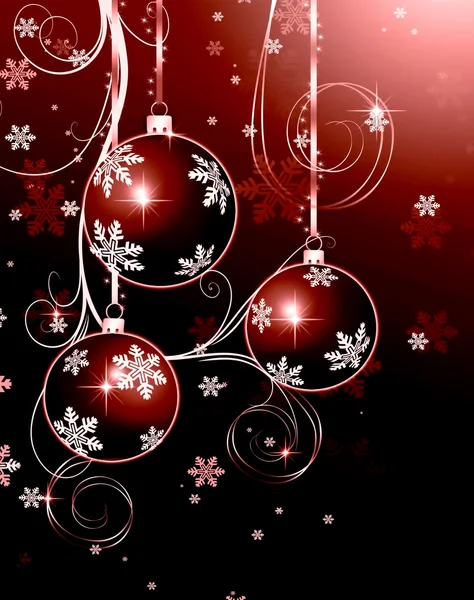 Christmas kırmızı arka plan ile topları — Stok fotoğraf