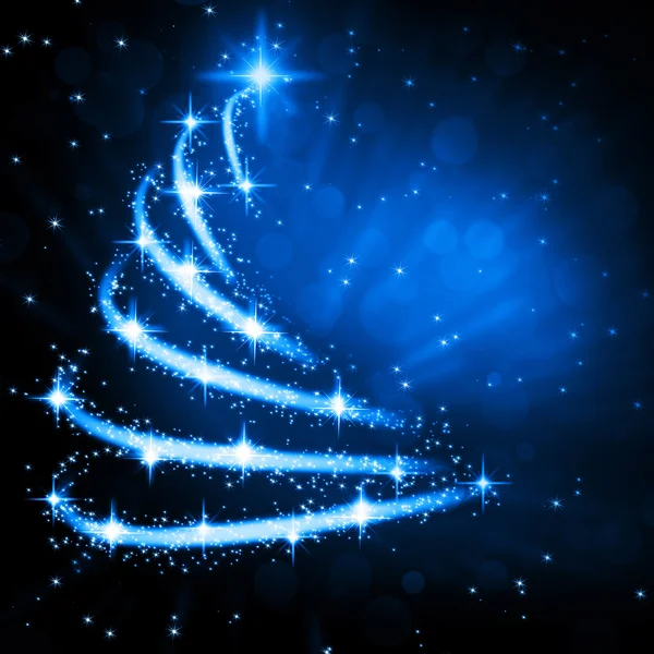 Modrý vánoční strom — Stock fotografie