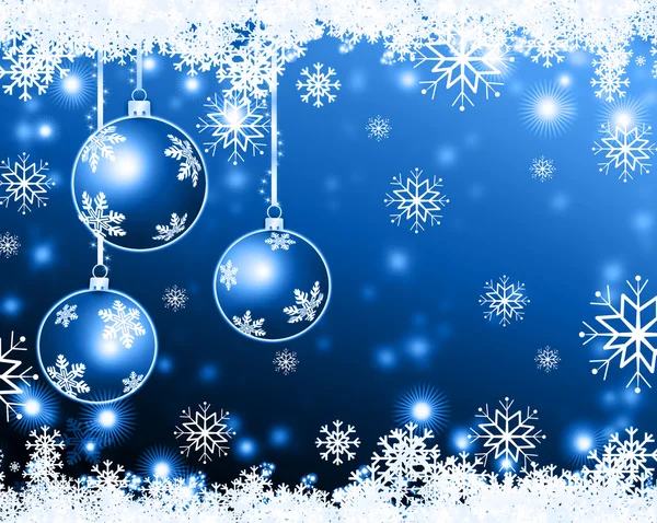 Weihnachten Hintergrund blaue Kugeln — Stockfoto