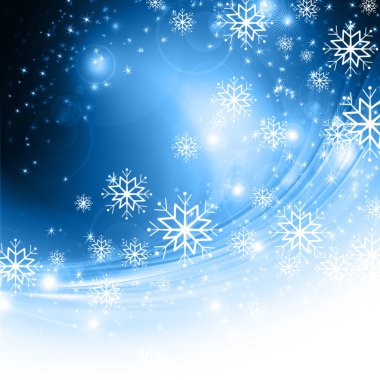 Arkaplanda kar taneleri ve yıldızlar iniyor