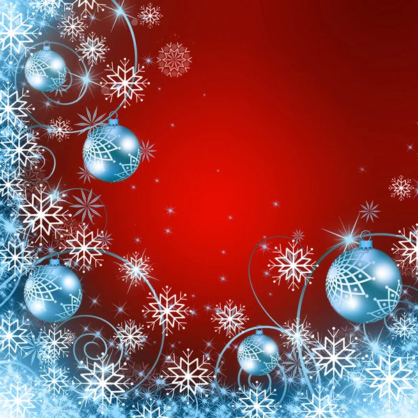 赤いクリスマス ボールと背景 — ストック写真