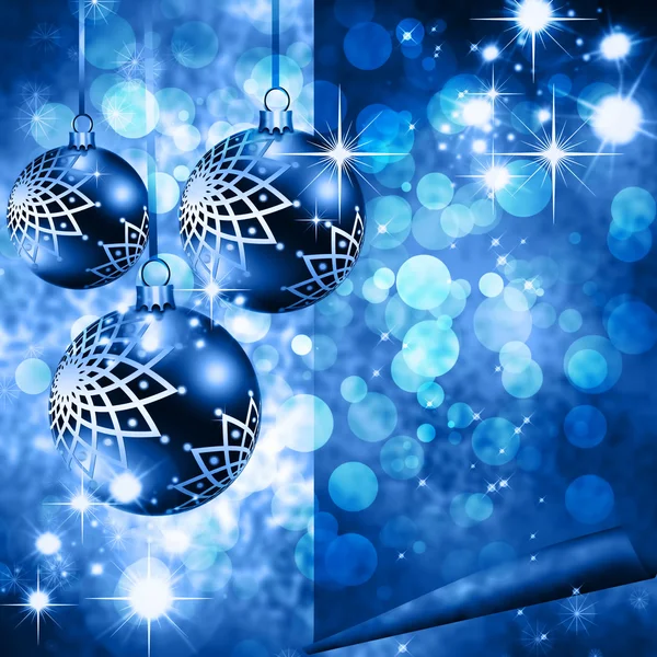 Natale sfondo blu palle — Foto Stock