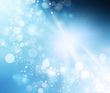 snowflakes and stars descending on background. Bokeh  background