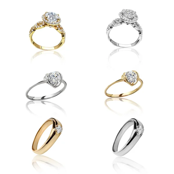 Conjunto de anillos. Mejor anillo de compromiso de boda —  Fotos de Stock