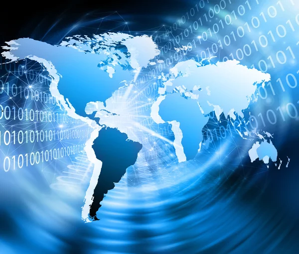 Mejor Concepto de Internet de negocio global.Formación tecnológica. Rays símbolos Wi-Fi, de Internet, televisión, comunicaciones móviles y por satélite — Foto de Stock