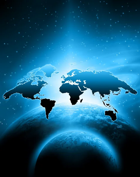 Carte du monde sur un fond technologique. Meilleur concept Internet des affaires mondiales. Éléments de cette image fournis par la NASA — Photo
