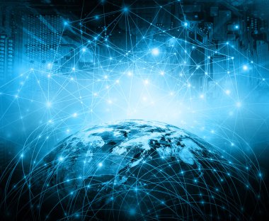 En iyi Internet kavramı küresel iş kavramları serisi. Nasa tarafından döşenmiş bu görüntü unsurları