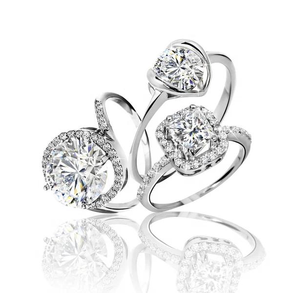 Set of rings. Best wedding engagement ring — Stock Photo, Image