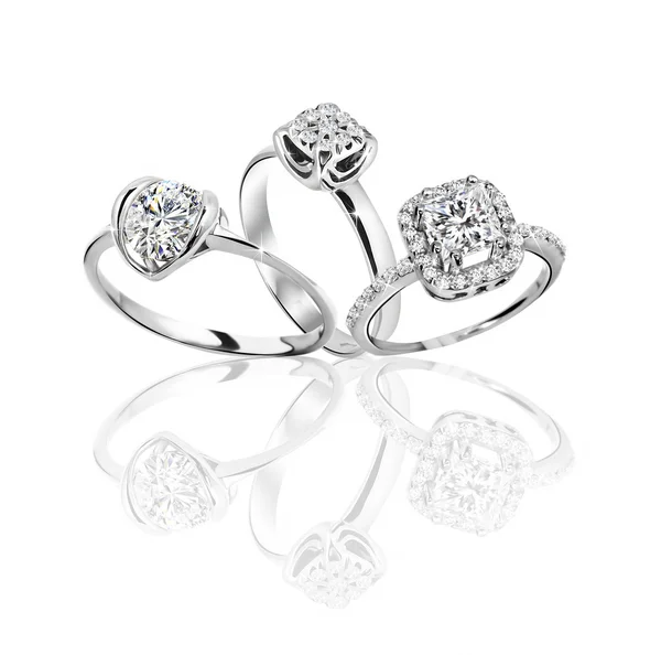 Conjunto de anéis. Melhor anel de noivado — Fotografia de Stock
