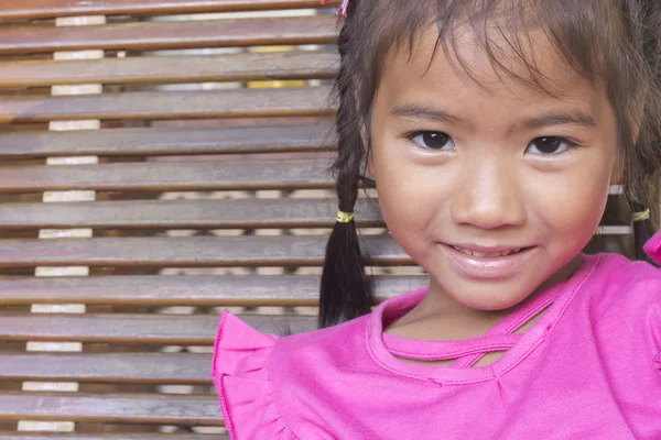 Closeup portrait of Asian little girl — Stock Photo, Image