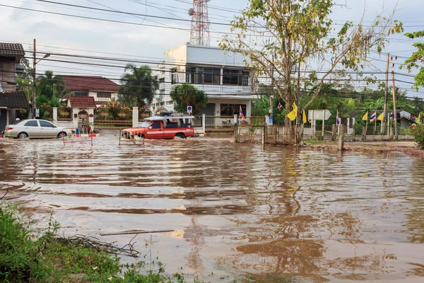 Inundación de agua en el distrito de Chiya — Foto de Stock