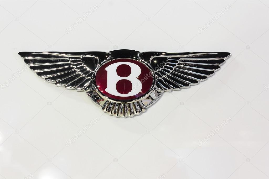 NONTHABURI, THAILAND - APRIL 2: Logos of Bentley car is on display at the 35th Bangkok International Motor Show 2014 on  April 2, 2014 in Nonthaburi, Thailand.