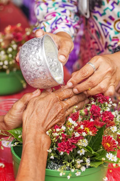 Songkran ceremony, Thai New Year — Stock Photo, Image