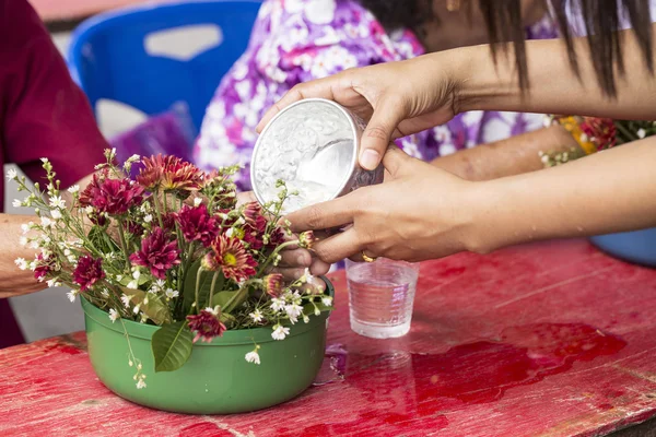 Songkran uroczystości, tajski nowy rok — Zdjęcie stockowe