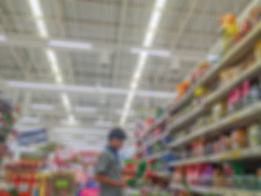Bulanık süpermarket mağaza iç defocused