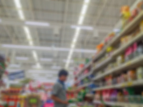 Niewyraźne rozmytym supermarket wnętrza sklepu — Zdjęcie stockowe