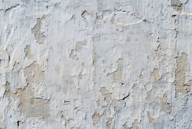 Beton yüzeyde eski beyaz alçı dokusu.