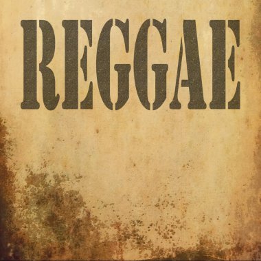 Reggae müziğin eski grunge arka plan üzerinde çizim tasarım öğeleri
