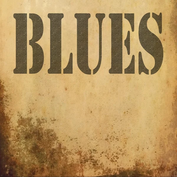 Bluesmusik på gamla grunge bakgrund, illustration designelement — Stockfoto