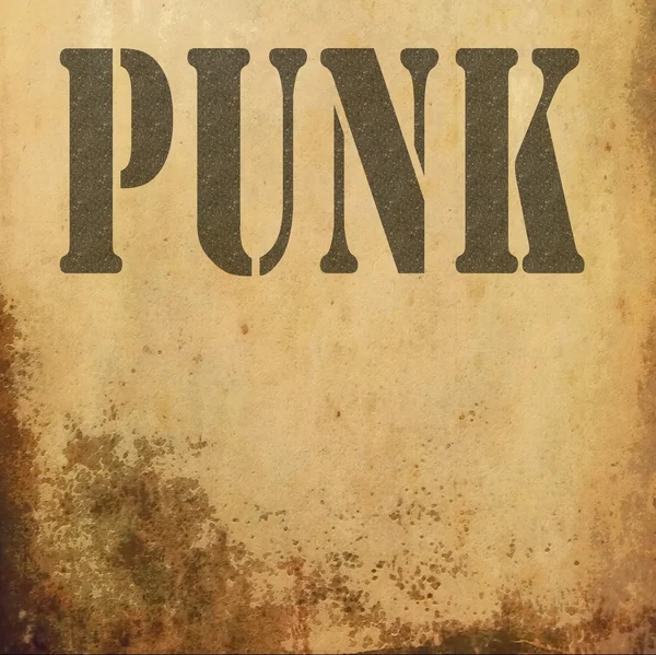 Punk musik på gamla grunge bakgrund, illustration designelement — Stockfoto