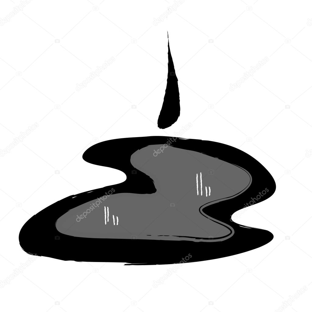 doodle black oil and oil droplets