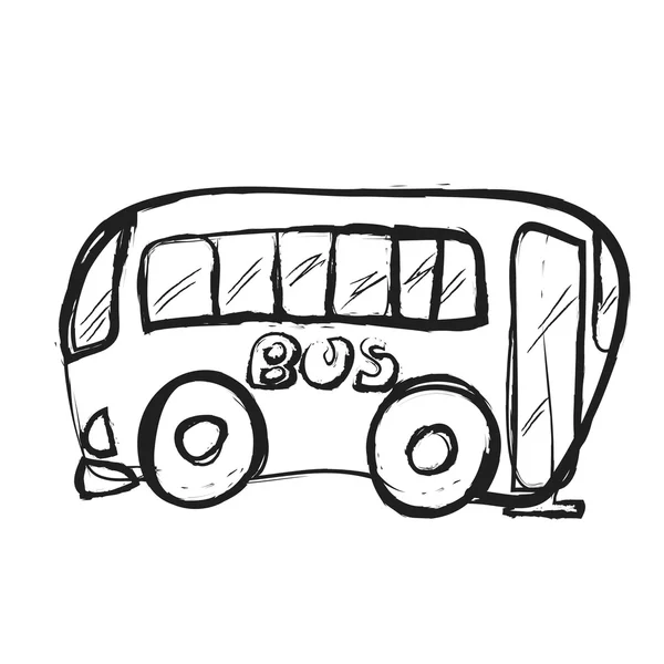Doodle bus, illustration icône — Photo