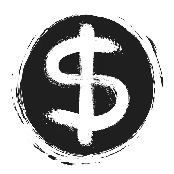Dollarteken eenvoudige pictogram op witte achtergrond, — Stockfoto