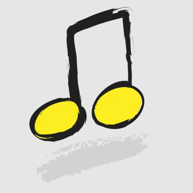 Retro müzik Not el çizmek, çizim tasarım öğesi