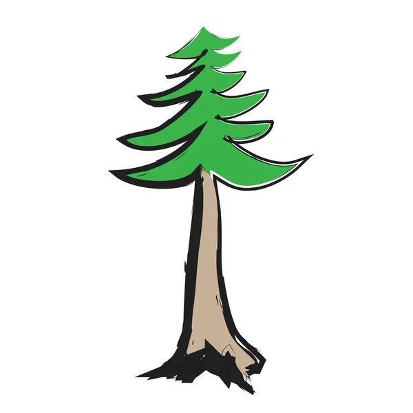 Doodle pine wood ikon, illustration designelement — Stockfoto