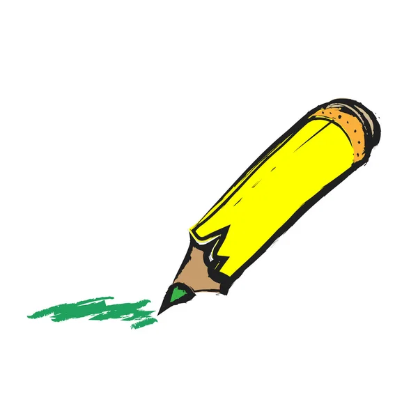 Garabato amarillo pluma de madera, icono de ilustración de color —  Fotos de Stock