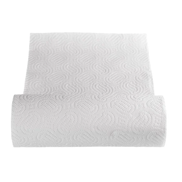 Rolo de papel toalha isolado no fundo branco — Fotografia de Stock
