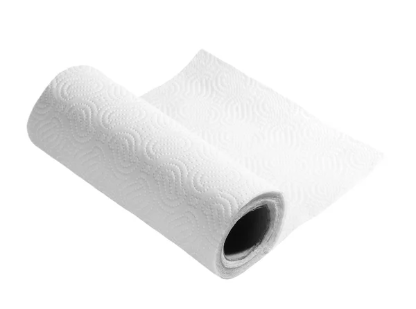 Рулон бумажных кухонных полотенец изолирован на белом — стоковое фото
