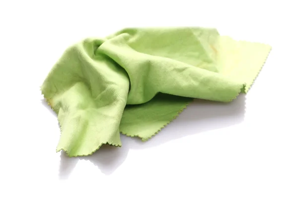 Crumpled green microfiber cloth isolated on white background — Stock Photo, Image