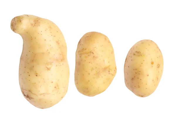 Impostare patate fresche isolate su sfondo bianco, con percorso di ritaglio — Foto Stock