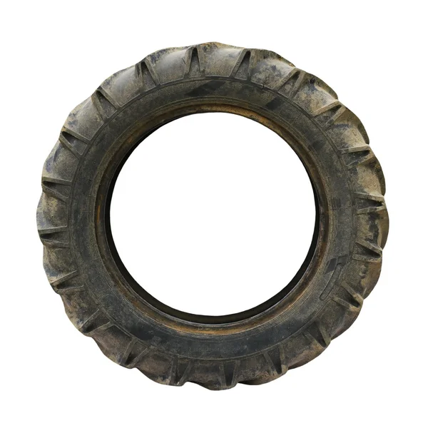 Old Tractor tires isolated on white background — Stock Photo, Image