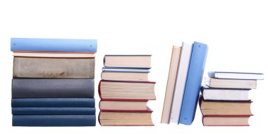 row of books isolated on white background, with clipping path clipart