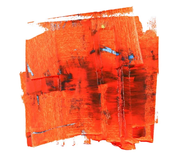 Foto naranja grunge pinceladas pintura al óleo aislado sobre fondo blanco — Foto de Stock