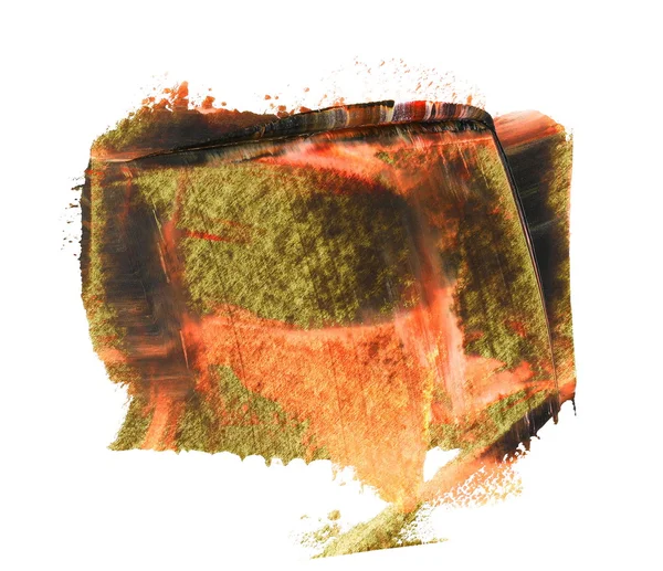 Tahy štětce Foto zelená červená grunge olejové barvy izolovaných na bílém pozadí — Stock fotografie