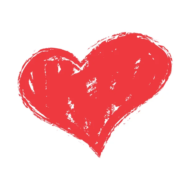 Grunge red heart shape, Valentine's Day — Stock Photo, Image