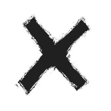 Grunge izole X harfi