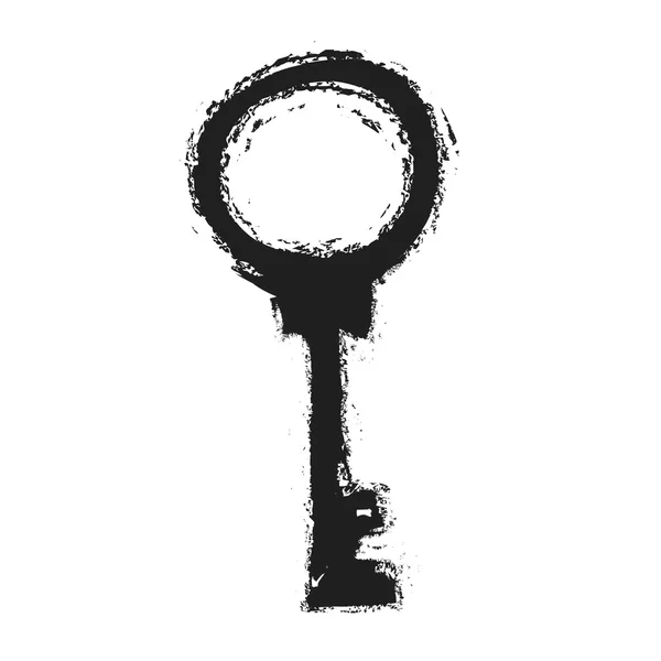 Grunge vecchia chiave, illustrazione — Foto Stock