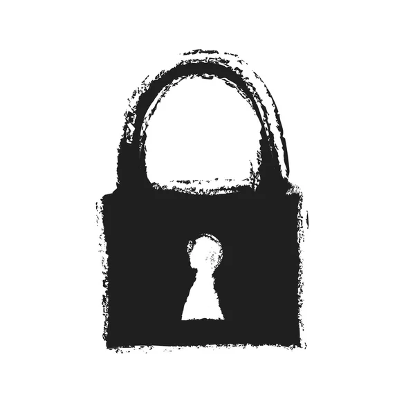 Grunge padlock icon, illustration — Stock Photo, Image