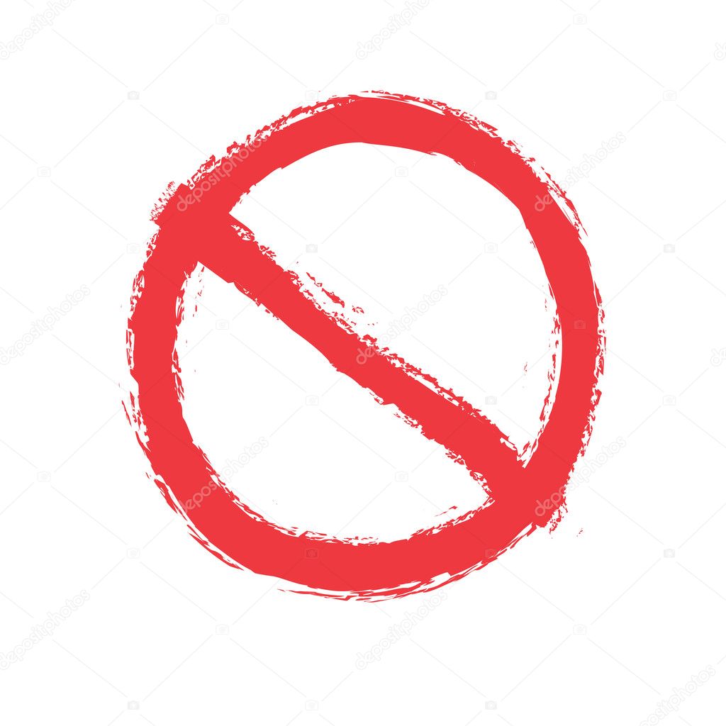 No sign, isolated on white