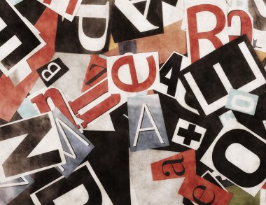 kolaj doku ve harfler arka plan