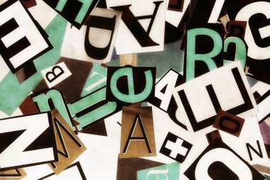 kolaj doku ve harfler arka plan