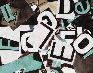 kolaj doku ve harfler arka plan