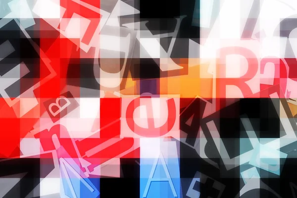 Abstrakte Collage von Buchstaben Hintergrund — Stockfoto