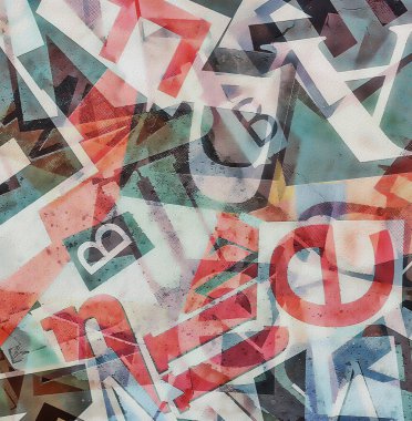 Grunge kolaj harfler arka plan