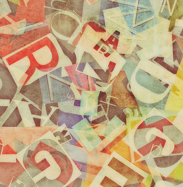 Grunge collage of letters background — Stock Photo, Image